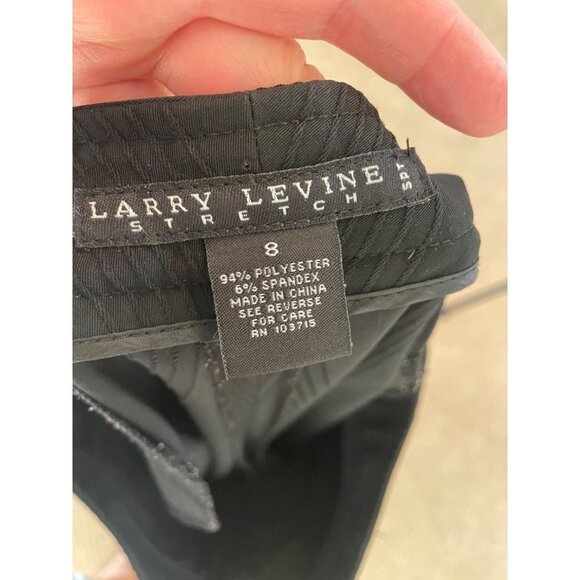 Larry Levine Black Textured Cropped Wide Legged Pants Sz 8 - Picture 5 of 11